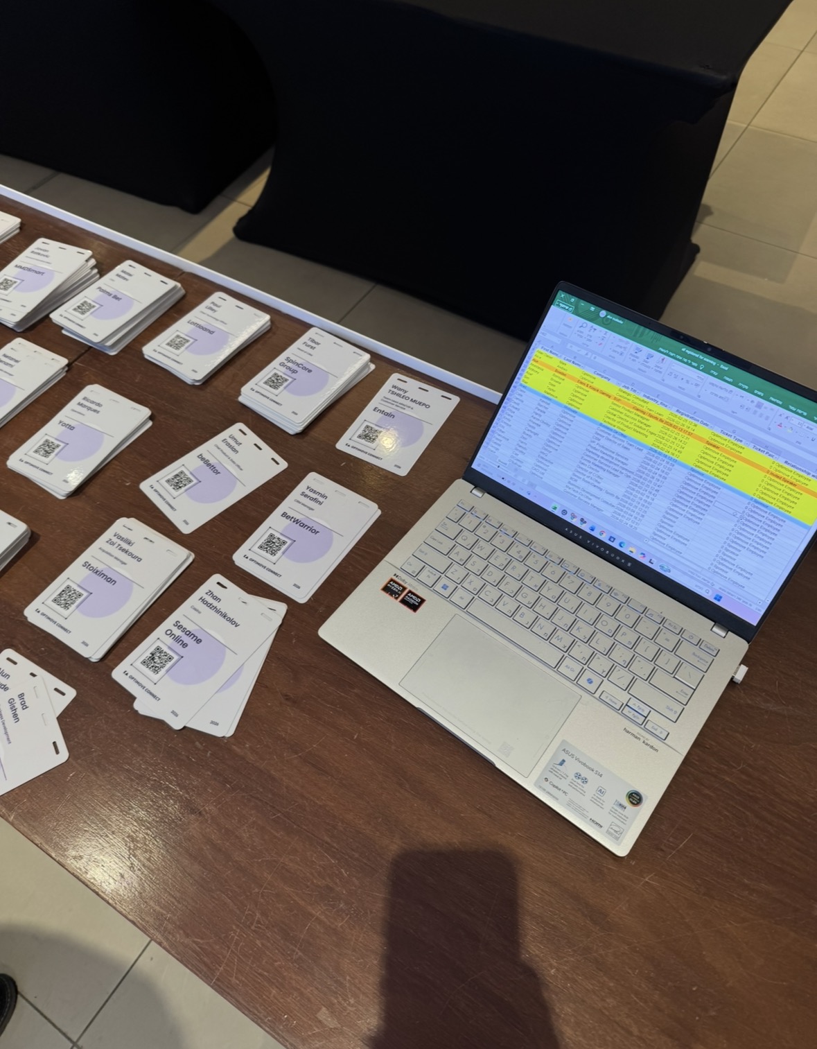 Excel registration tracking
